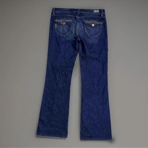 Paige Jeans Bootcut Sz 29 Pico Low Rise Flap Pockets Distressed Festival 90s Y2K - Picture 1 of 12